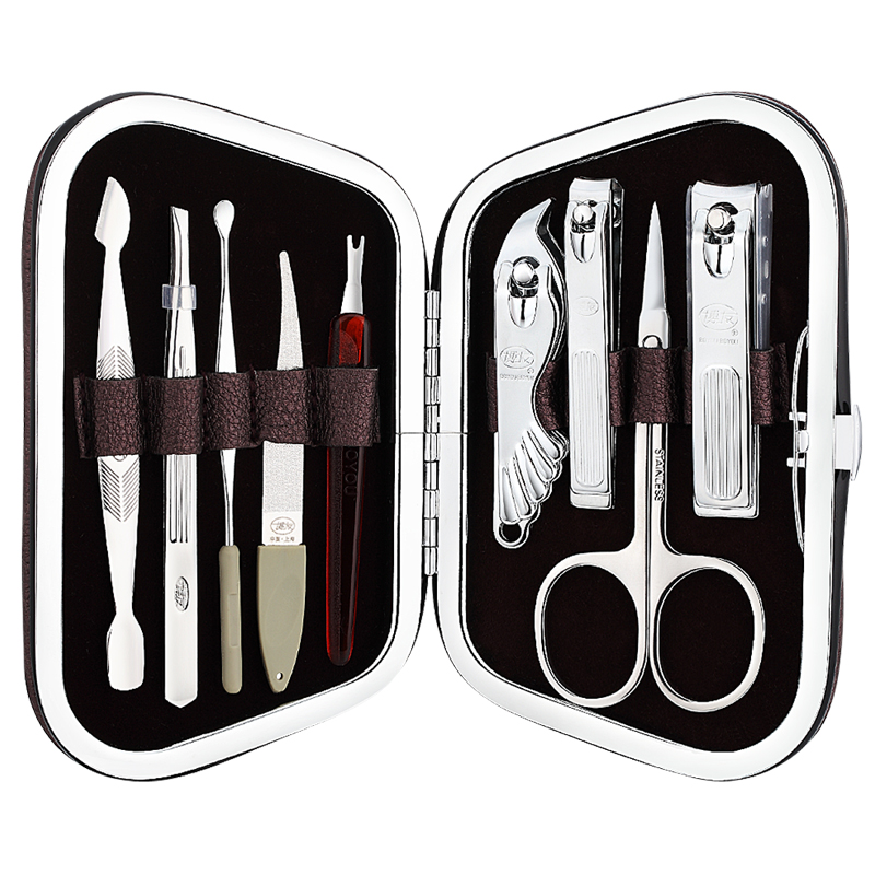 博友（BO YOU）指甲刀套装防飞溅指甲剪指甲钳儿童婴儿美甲工具斜口眉毛夹 BYS-1013（9件套）