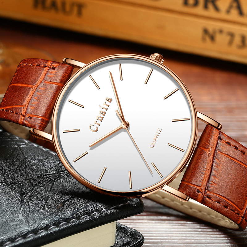 卡奈亚(crnaira)2022新款超薄男士手表防水网带皮带个性表男表学生