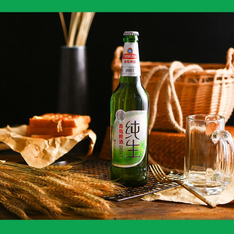 青岛啤酒tsingtao青岛啤酒纯生8度瓶啤瓶装600ml12