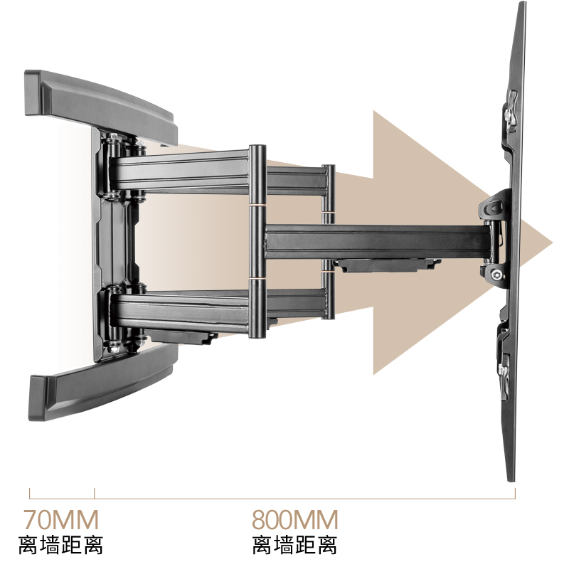 Brateck北弧(43-100英寸)电视挂架大屏电视架电视支架伸缩旋转壁挂小米华为索尼海信75/85/98红米 LPA57-686A