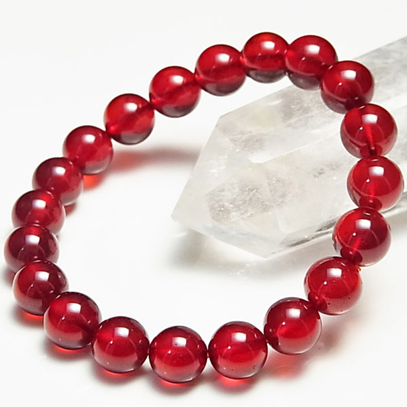 冰珂晶石本命年橙红石榴石手链 水晶手串天然水晶手串女女友礼物 11mm