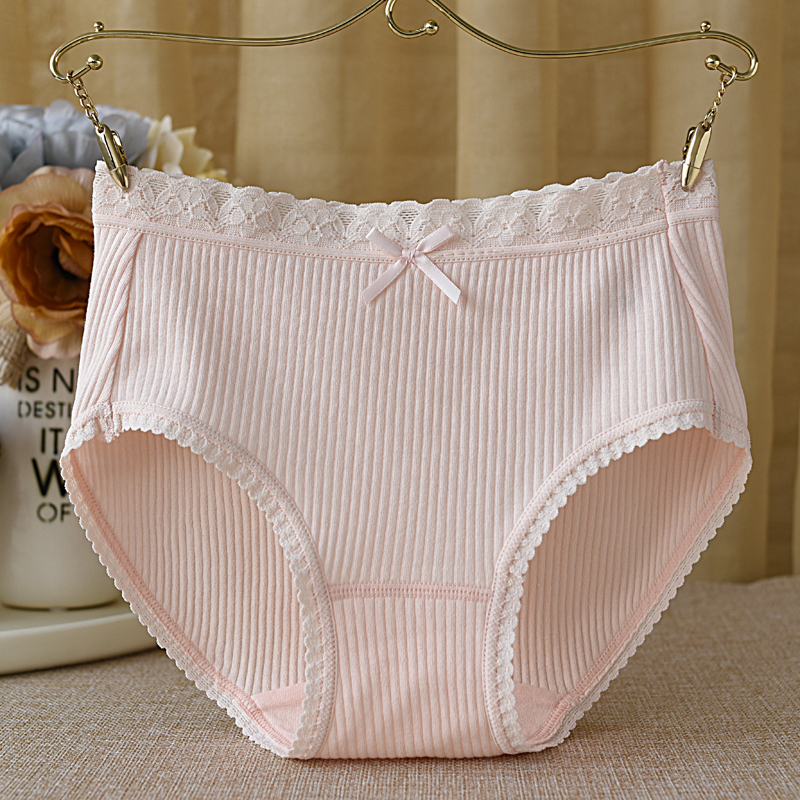 安优棉5条装女士内裤女纯棉中腰棉质面料不夹pp不卡裆透气包臀三角裤 B盒(玉色 浅粉 淡蓝 淡紫 黄色) XL