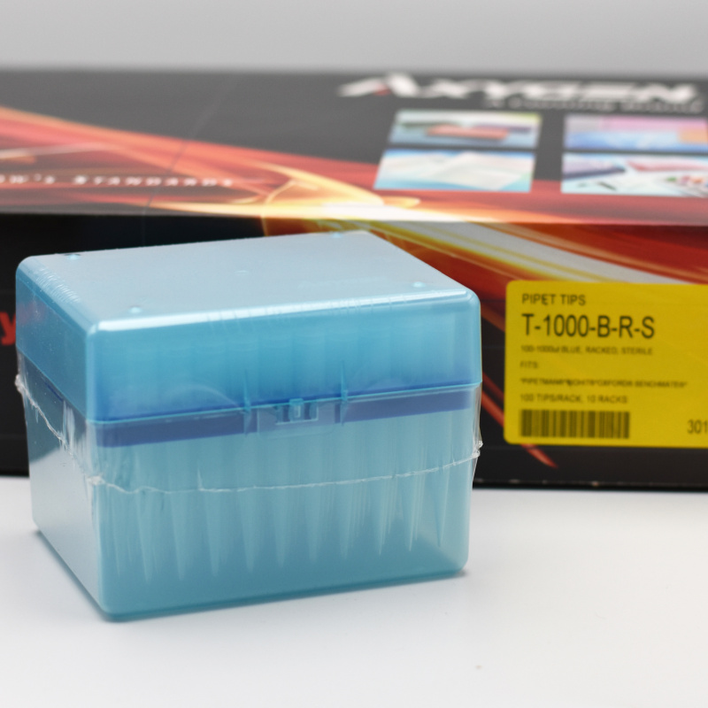 云程盒装axygen/爱思进吸头1ml蓝色 t-1000-b-r-s1000ul枪头 100支/盒