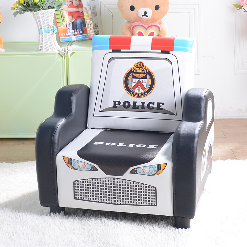 dgbaobei 儿童沙发 小沙发 迷你婴幼儿沙发 可爱儿童座椅 车车款 幼教用品 黑色警车小沙发