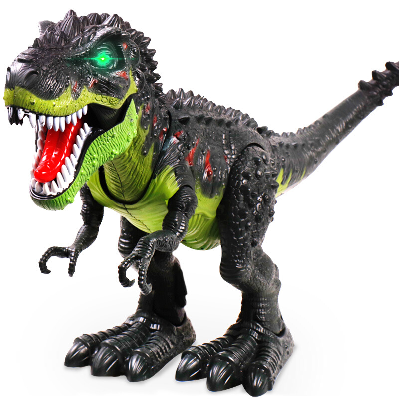 YIER儿童恐龙玩具霸王龙动物模型套装电动大号仿真3-6岁男孩六一礼物 电动霸王龙-绿（两脚滑行走路）