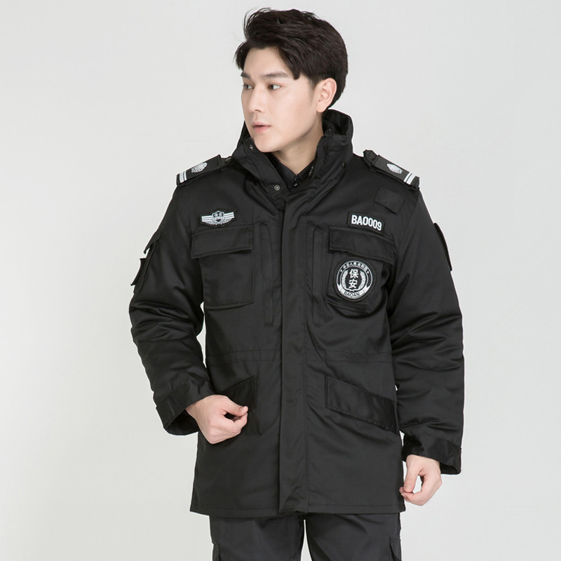 防寒服保暖棉袄棉衣男女棉服网格大衣保安冬装执勤服安保制服工作服