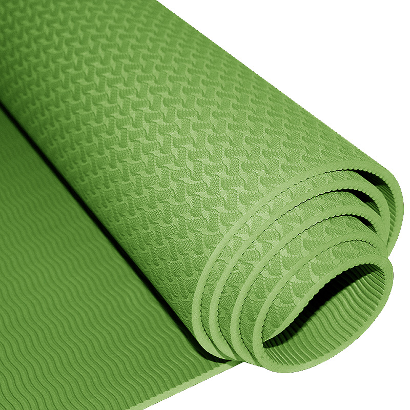 创思维 瑜伽TPE6MM标准瑜伽垫环保男女健身垫减肥瘦身运动健身器材瑜伽毯防滑垫CSW75 绿色 赠送背包