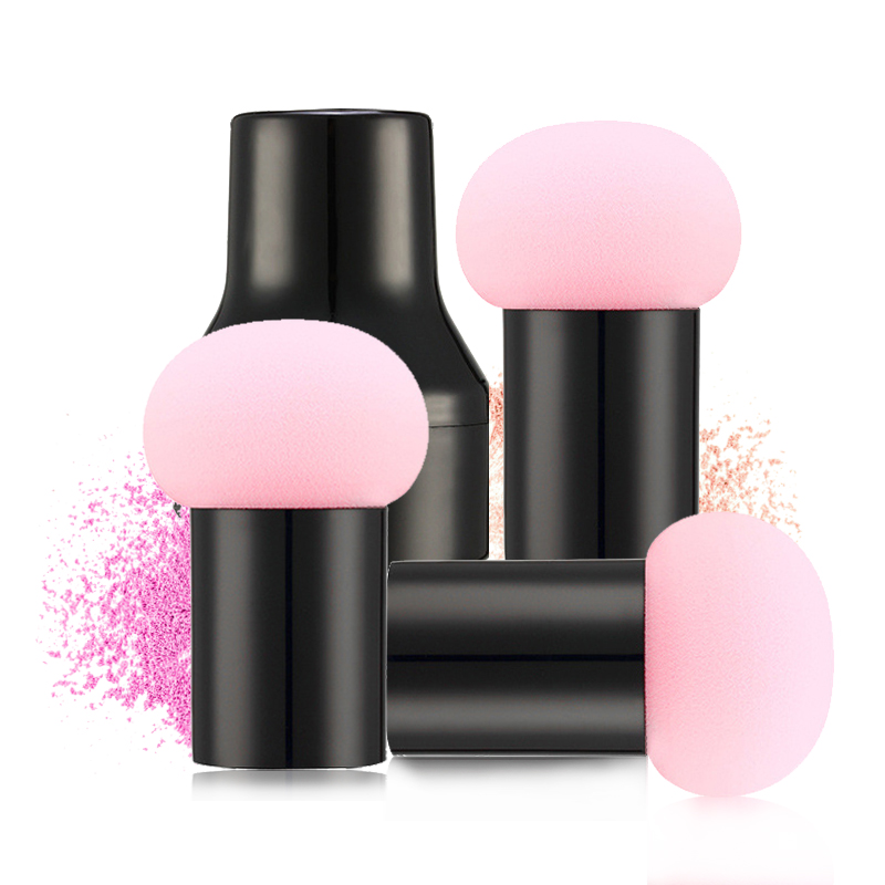 小蘑菇头粉扑一个装气垫美妆蛋海绵干湿两用bb霜粉底液化妆棉化妆工具 粉色