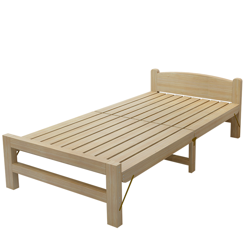 工匠时光实木折叠床家用床1.2米双人单人床简易小床木板床午休床 实心90宽单床头