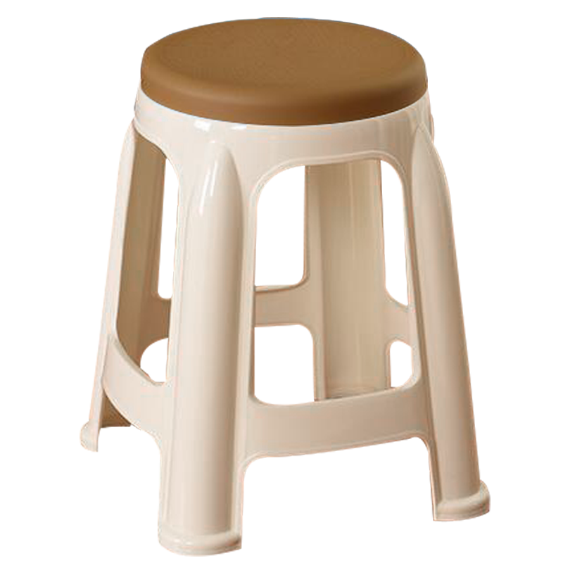 和大人 塑料凳子 凳子家用 凳子 圆凳高凳 换鞋凳防滑 餐椅 塑料凳 板凳 咖啡色1把装