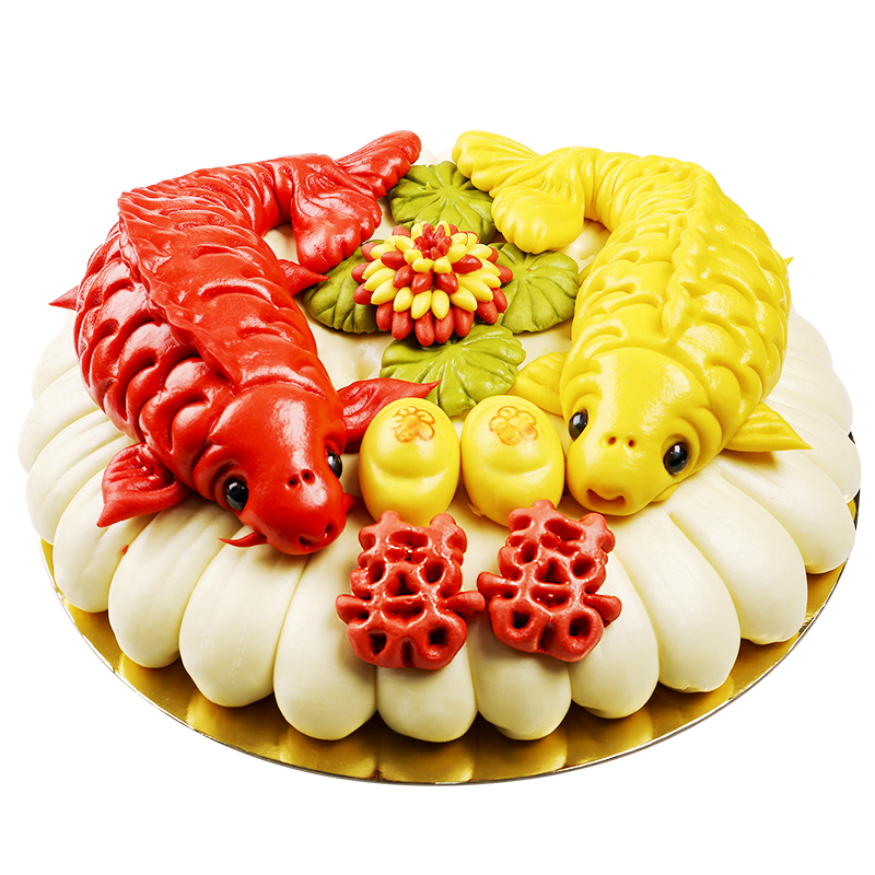 金穗朵(jinsuiduo)花饽饽结婚喜宴压盆花饽饽胶东大馒头婚宴连年有余