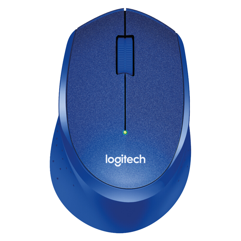 罗技（Logitech）M330 无线轻音鼠标 家用办公鼠标 笔记本电脑台式机通用右手鼠标 舒适曲线 蓝色