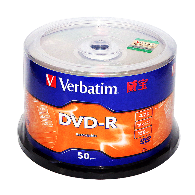 Verbatimverbatimԭװл 16x 4.7G DVD-RƬ հ׹50ƬͰװdvd¼ 231.99Ԫ3(77.33Ԫ/)
