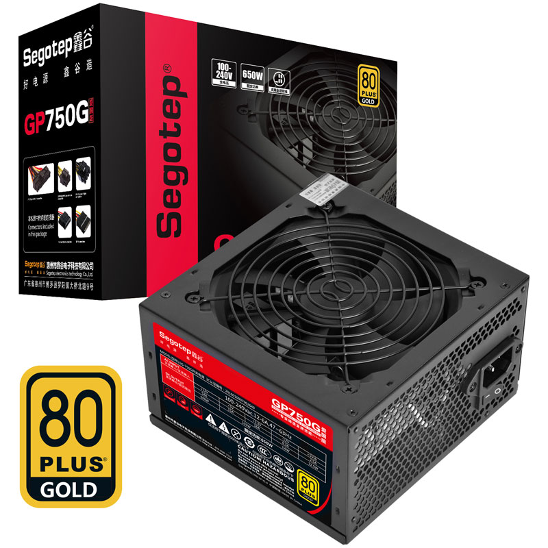 鑫谷（Segotep）额定650W GP750G爱国版电源（80plus金牌/双路CPU供电/宽幅电脑台式机游戏主机箱电源）