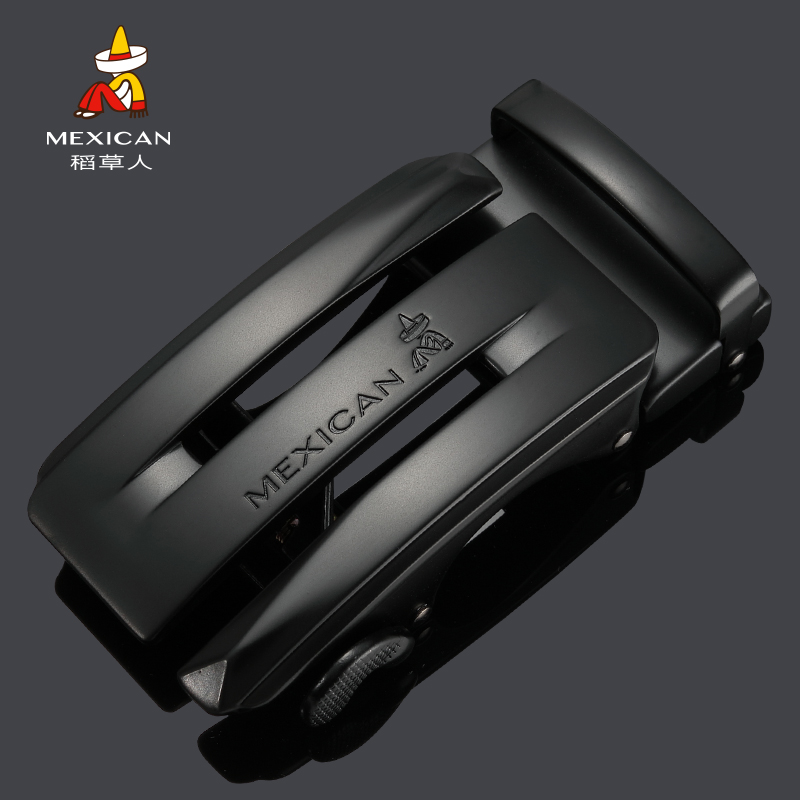 稻草人mexican皮带男无带身自动扣扣头百搭休闲青年学生裤带头男士