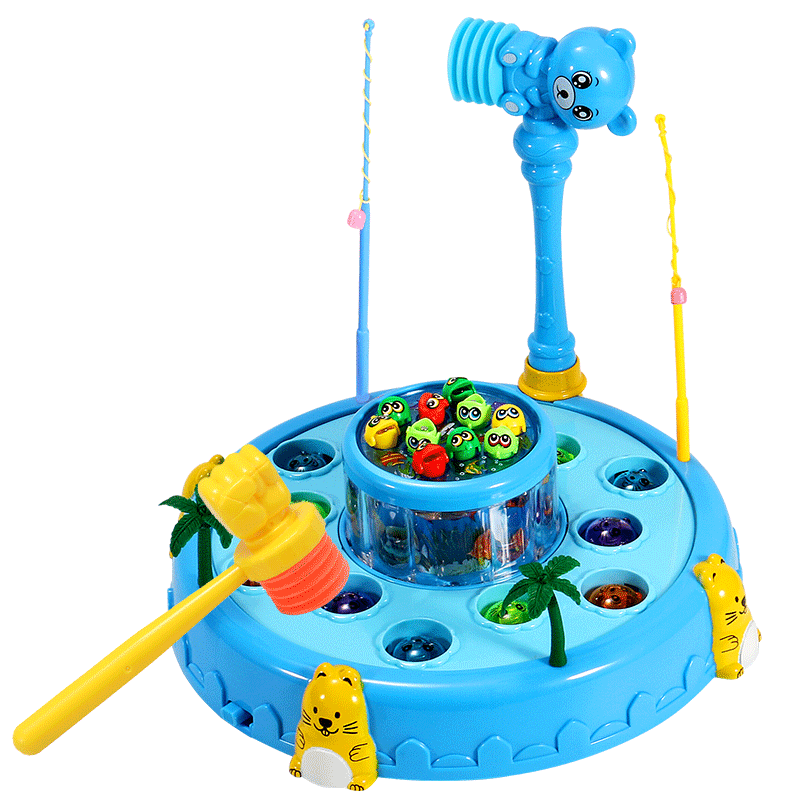 育儿宝敲打玩具：打地鼠敲击和钓鱼打地鼠游戏机