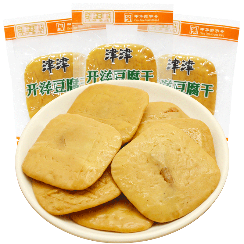 津津 开洋豆腐干 豆干零食 苏州特产 豆制品休闲零食小吃500g散装