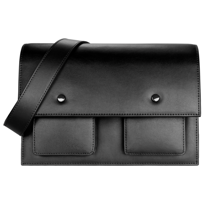 INJOYLIFE郵差包挎包斜挎休閑單肩真皮復(fù)古高級感品質(zhì)男包學(xué)院風(fēng) 黑色