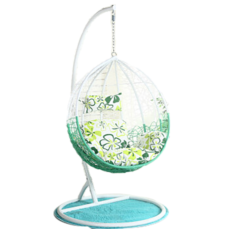 星奇堡吊篮吊椅鸟巢懒人摇椅藤椅休闲阳台室内秋千 白绿+大礼包