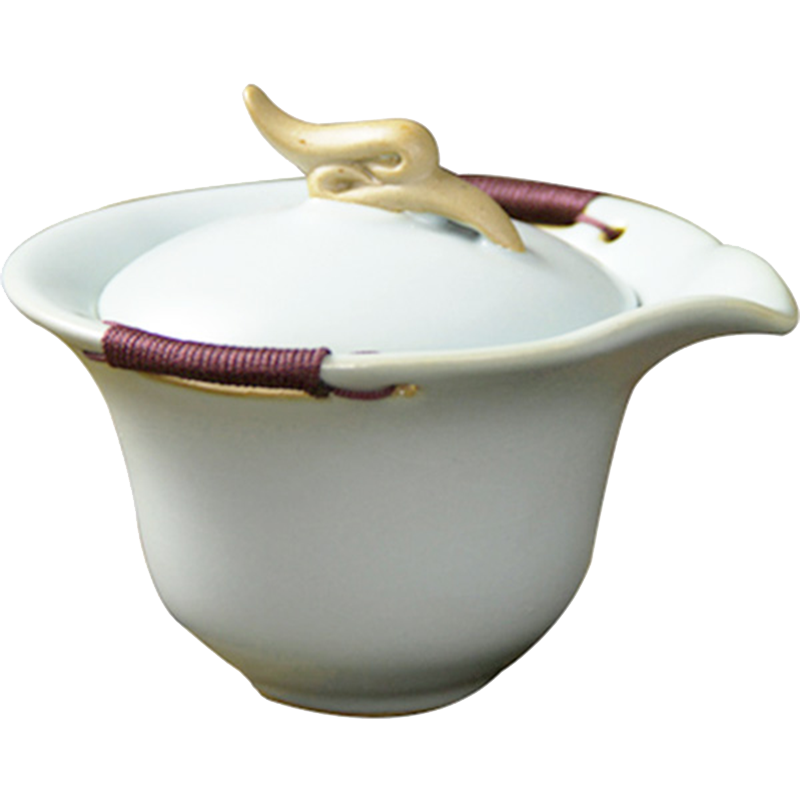 陶立方 手抓汝窑大盖碗雅致冰裂釉手工开片陶瓷茶壶功夫茶具可养天青色