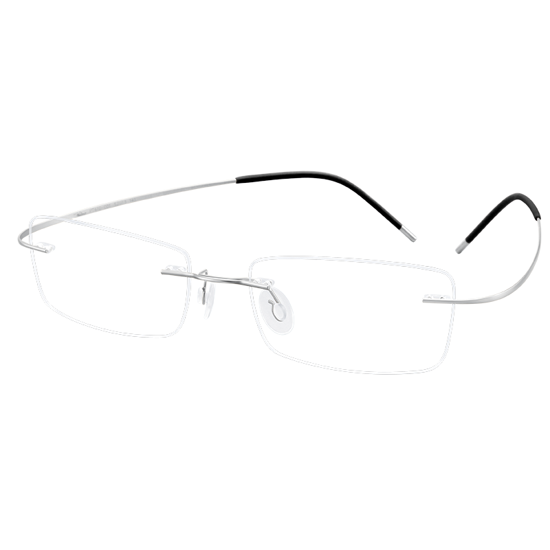 普萊斯（pulais）近視眼鏡鈦架男無(wú)框輕商務(wù)超輕可配度數防藍光輻射眼鏡片610-03 鏡框+1.740萬(wàn)新防藍光鏡片 鈦架款