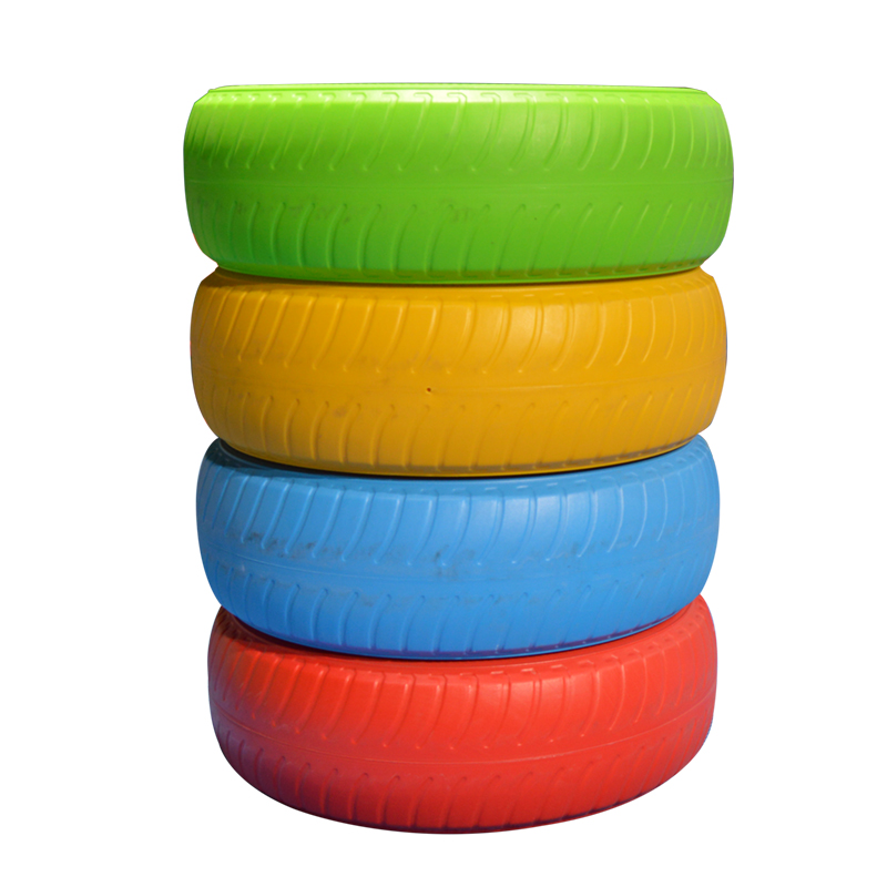 幼儿园户外感统玩具塑料轮胎滚圈钻洞儿童多变滚圈彩色多用滚轮胎架子 塑料轮胎