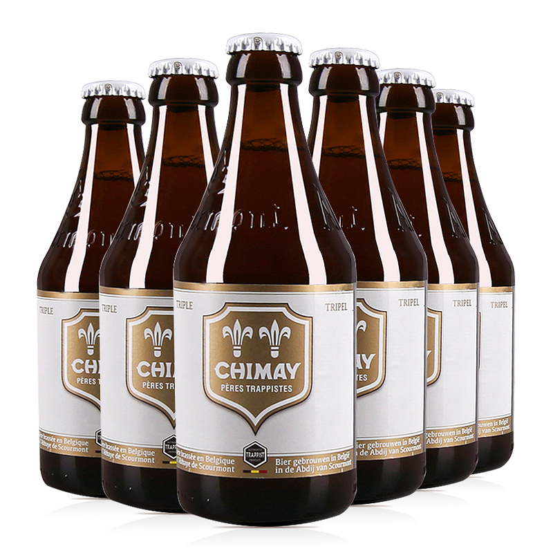 智美（Chimay） 比利时原装进口精酿啤酒 修道院智美高度啤酒 6瓶装智美白帽