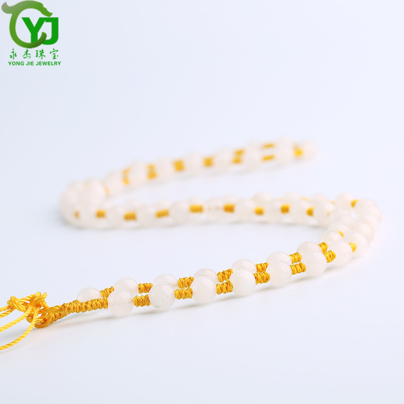 永杰珠宝 【七夕情人节礼物】翡翠玉石玉项链玉珠挂绳手工编织挂链玉器玉挂绳毛衣链男女款礼物带证书 翡翠米珠油青蓝绳