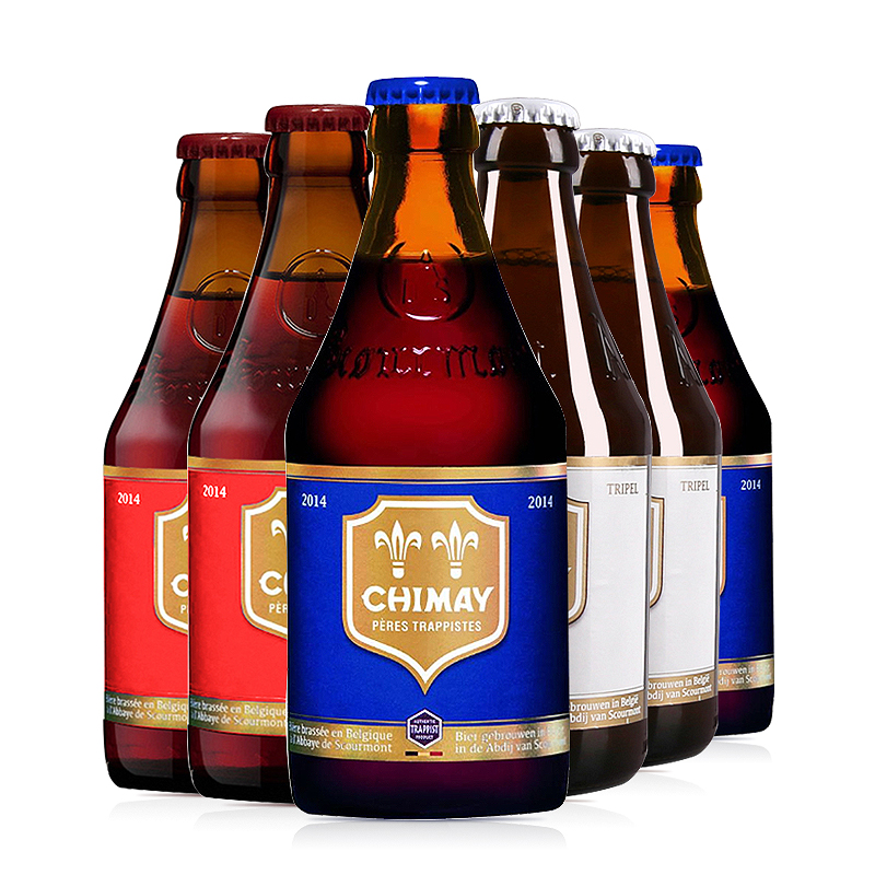 智美（Chimay） 比利时原装进口精酿啤酒 修道院智美高度啤酒 6瓶组合装智美红帽+白帽+蓝帽