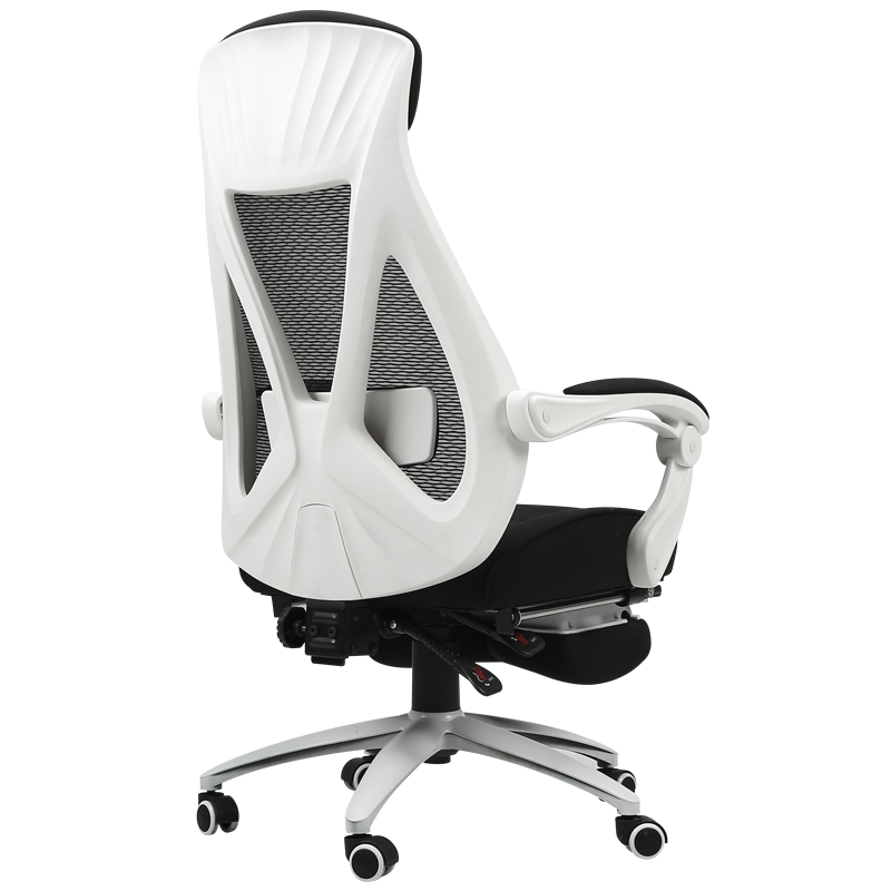 黑白调（Hbada）办公椅 电脑椅 靠背椅子 电竞椅 带脚托可躺 白色077WSJ 悠悦S