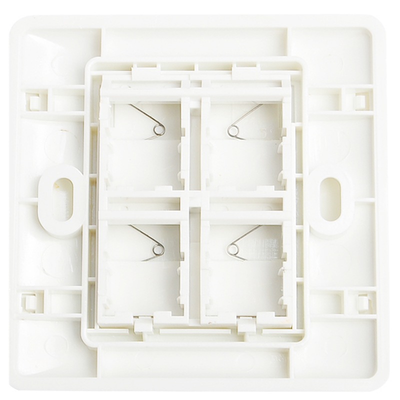 三堡（SMT）四口网络信息面板 86型工程级电脑宽带网线电话线插座开关空板 四位四孔模块面板（需另购模块）