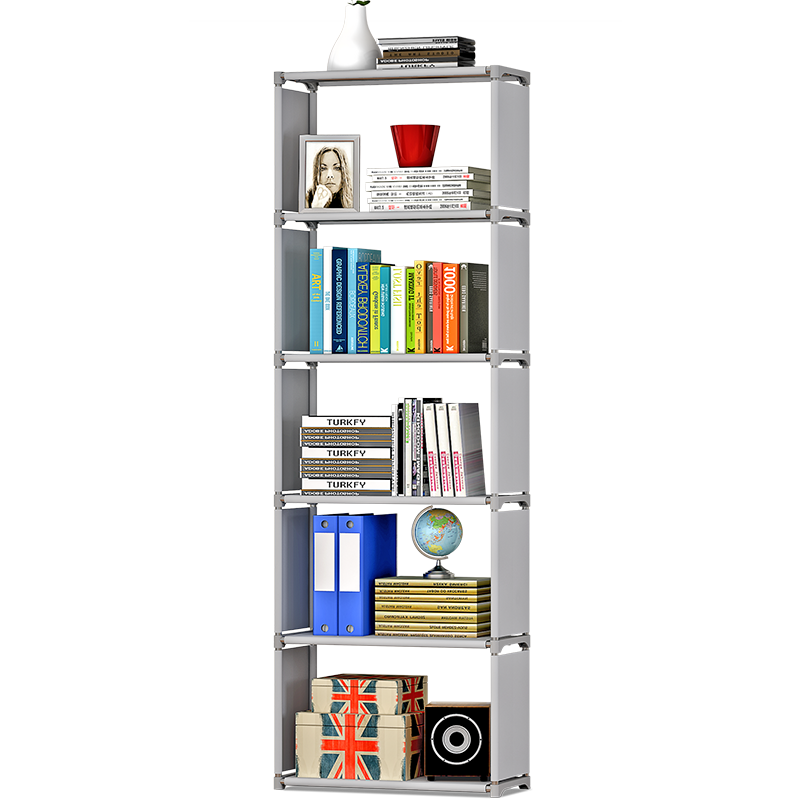 索尔诺 简易书架学生书柜组合多层层架大号置物架储物收纳架展示架家用客厅宿舍寝室书房收纳柜书柜子 灰色6层
