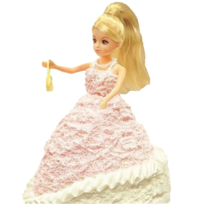 芙滋窝新款芭比娃娃生日蛋糕儿童迷糊泡澡娃娃女孩公主蛋糕全国同城配送 H款 8英寸