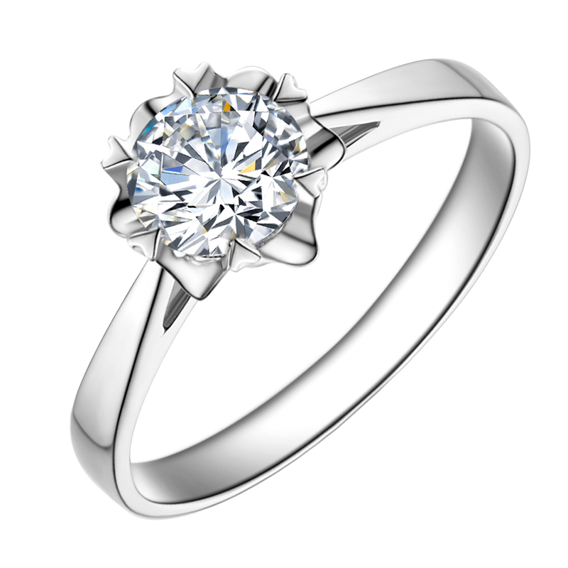 我愛鉆石網(wǎng)鉑金鉆戒18K金鉆石戒指女求婚結(jié)婚GIA裸鉆定制送女友情人節(jié)禮物 【告白示愛】50分效果20分FG色