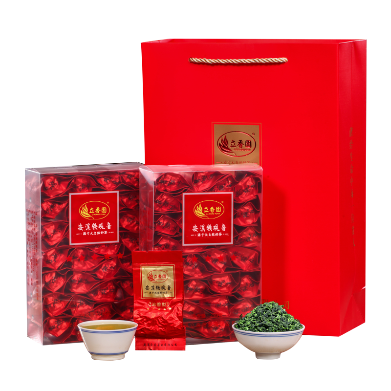 立香園 茶葉 安溪鐵觀(guān)音濃香型 祥華產(chǎn)區2025新茶高山茶蘭花香禮盒裝 250g*2盒配禮袋