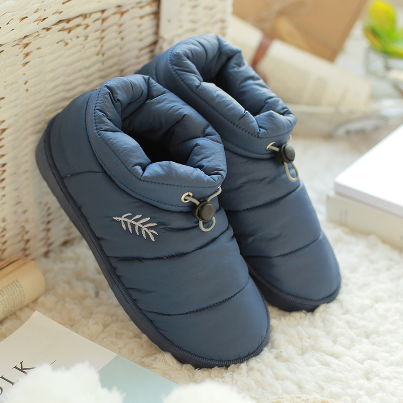 家用室内防滑高帮毛毛鞋男防水女 英伦蓝 鞋码44-45[适合42-43脚穿]