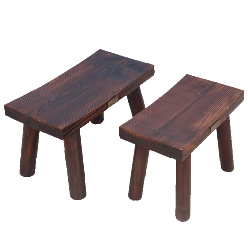 袭美木艺 家用客厅实木凳子宝宝方凳休闲椅穿鞋凳阳台板凳防腐木矮凳梳妆椅 长30cm*宽25cm*高30cm碳化色