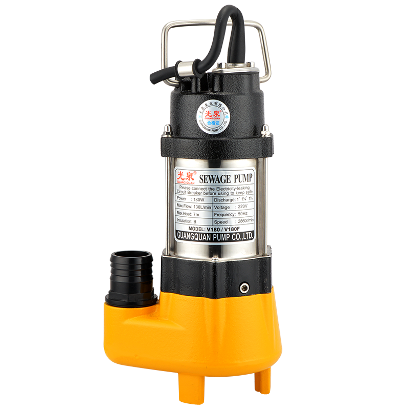 光泉（GUANGQUAN） 日本光泉潛水泵排污泵無堵塞抽水泵380v家用水泵220v小型污水泵 V180(220V)