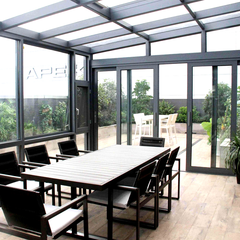 广州凤铝中空钢化玻璃阳光房盖断桥铝门窗玻璃露台天窗异型阳光房封