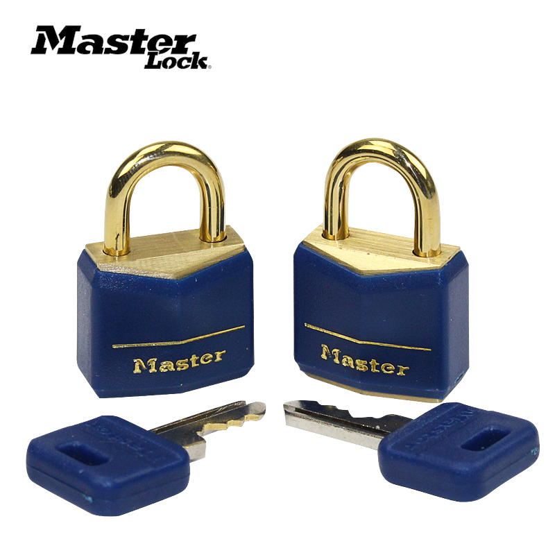 玛斯特（MasterLock）迷你黄铜挂锁旅行箱包防盗小锁2把装120MCND