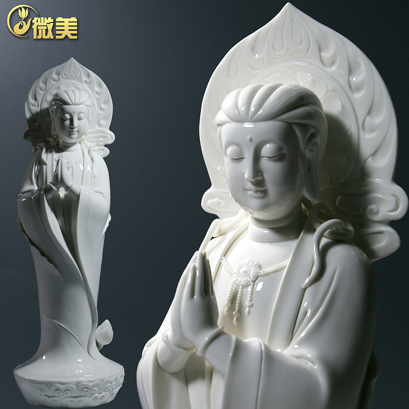 微美德化陶瓷 赖瑞攀大师合掌观音菩萨像供奉双手合十