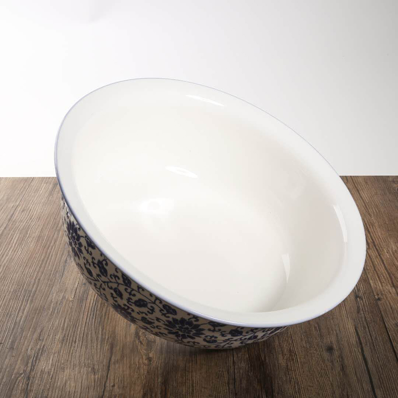 陶玲珑 加厚青花瓷陶瓷和面盆发面揉面盆加深家用洗菜盆不沾陶瓷和面盆 青花款 口径30cm