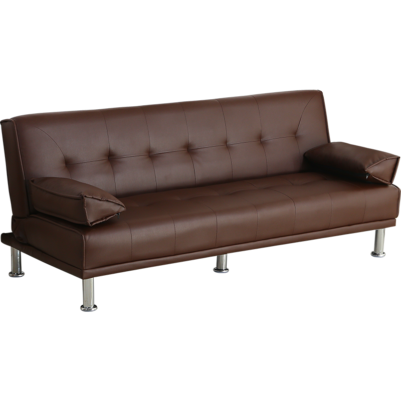 L&S 沙发床办公折叠两用多功能简易小户型双人位客厅卧室酒店休闲皮革沙发1.8米S13 棕色30547608573