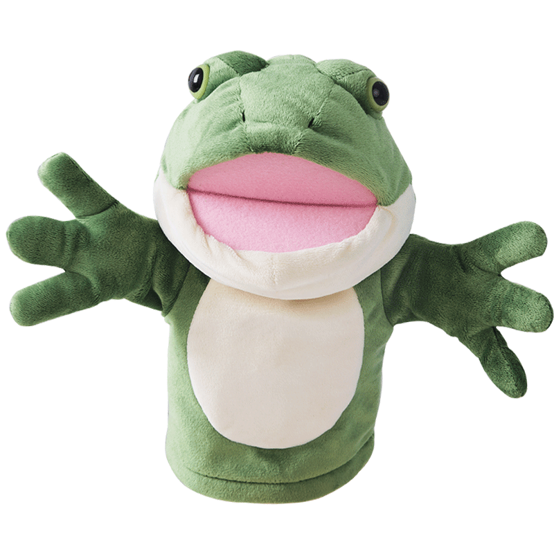 玩具恐龙动物手偶娃娃嘴巴能动早教演讲道具不掉毛新年礼物 青蛙手偶