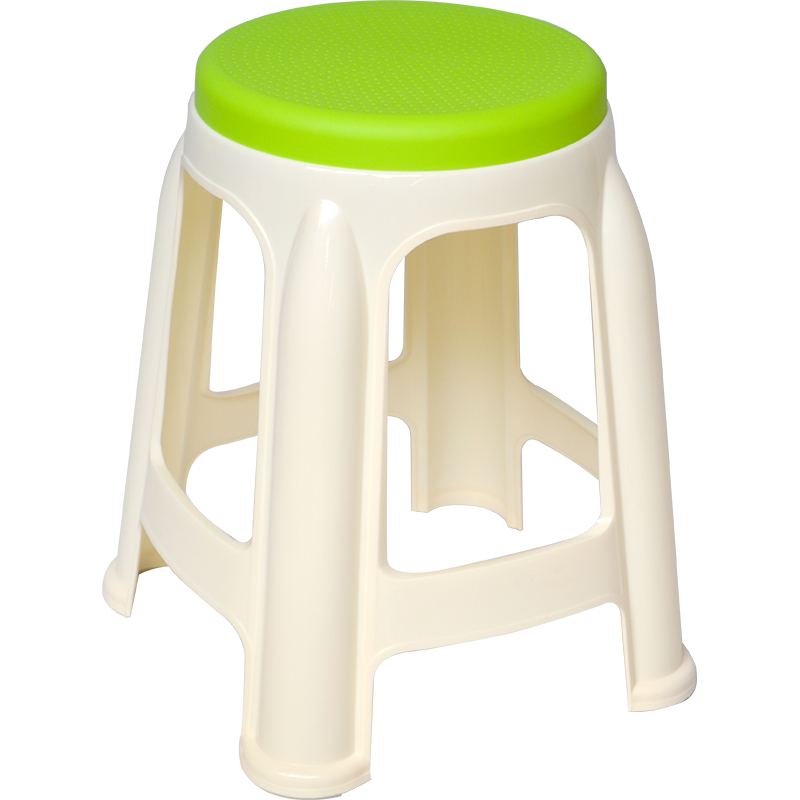L&S【加厚耐磨高款】塑料凳子加厚圆凳休闲椅凳子餐凳套凳换鞋凳简易家用成年人高凳小板凳 【绿色高款】HK8004