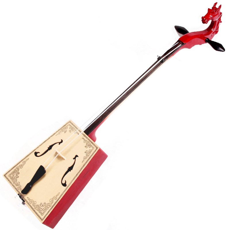 鱼鳞松面板儿童成人演奏初学型蒙古族初学马头琴乐器mt07乌木指板印花