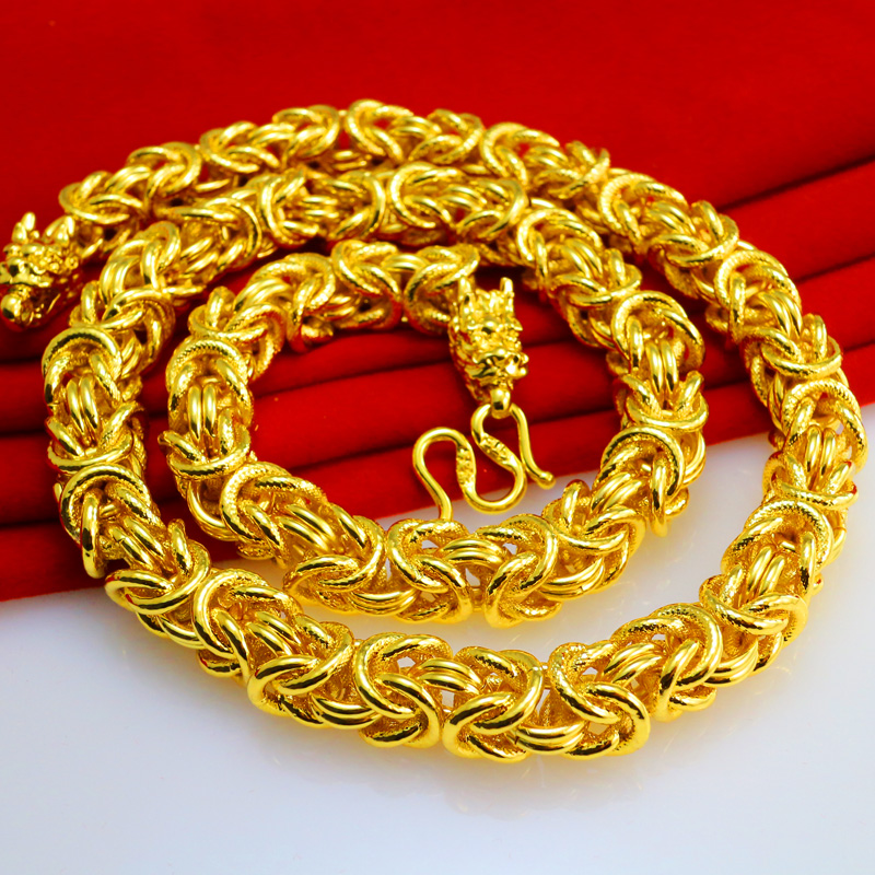 千影珠宝仿金项链男士粗大重男人首饰结婚饰品仿金链子泰版链沙金成色