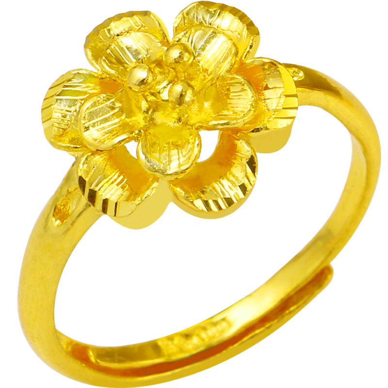 千影珠寶黃金戒指女款9999足金年輕人素金真金飾品活口結(jié)婚首飾送媽媽 重約2.90-3.0g(含工費(fèi)28)