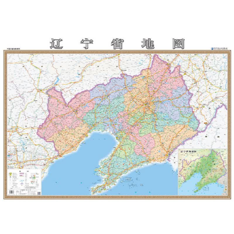【丝绸地图】新版 辽宁省地图挂图 丝绸地图 1.1米x0.8米盒装 高清精美彩印 哈尔滨地图出版社