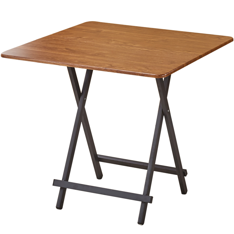 古雷诺斯 折叠桌 桌子 手提便携式餐桌正方形简约折叠餐桌简易小户型家用电脑吃饭麻将桌方桌 N686-01-浅棕(仅桌子) 折叠桌长80*宽80*高75